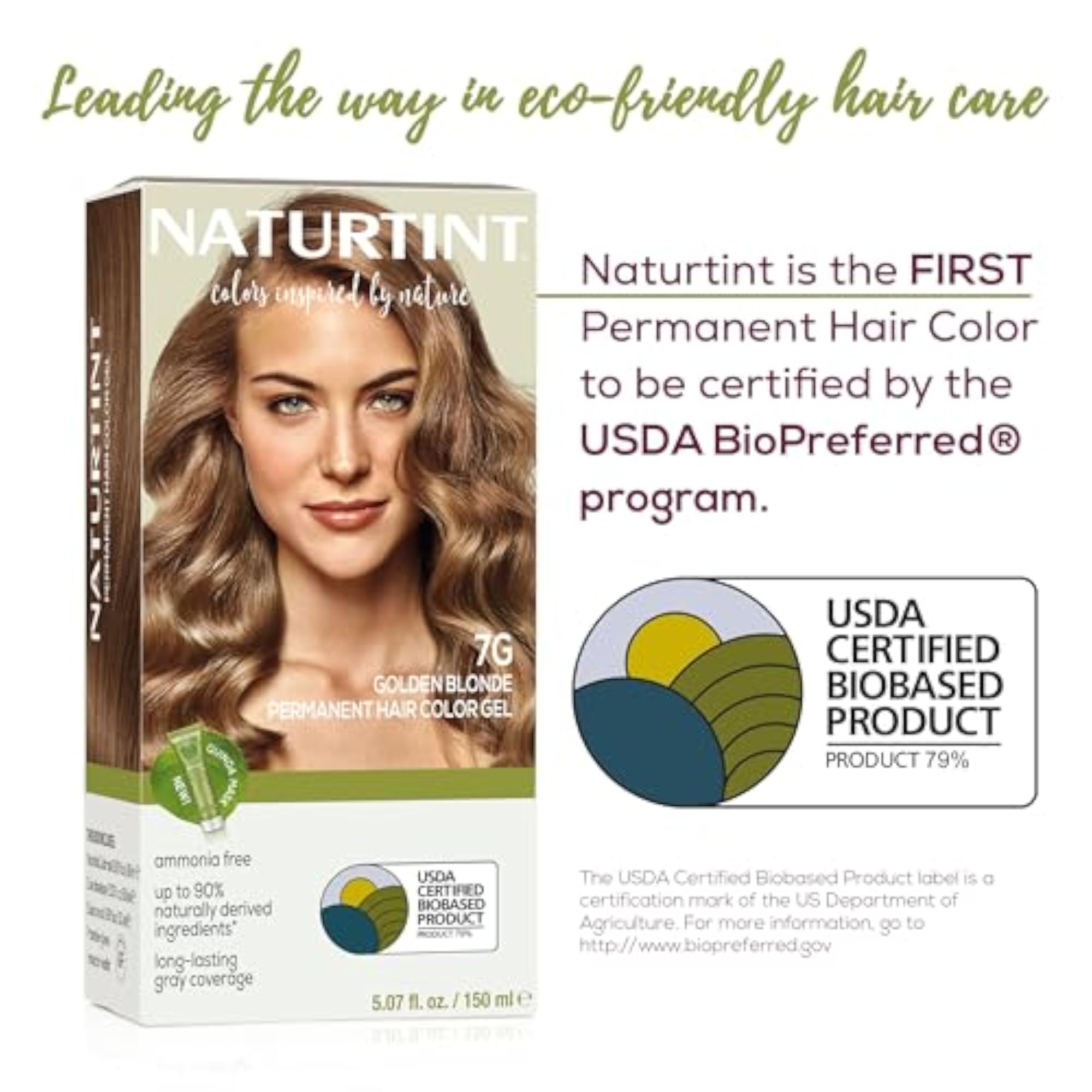 Permanent Hair Colour 7G Golden Blonde, Ammonia Free